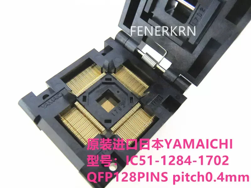 Clamshell IC51-1284-1702 Burn-in Socket, Test Socket, Pro Programming Socket QFP128 with Ground Pole GND+EPAD Socketstest bench