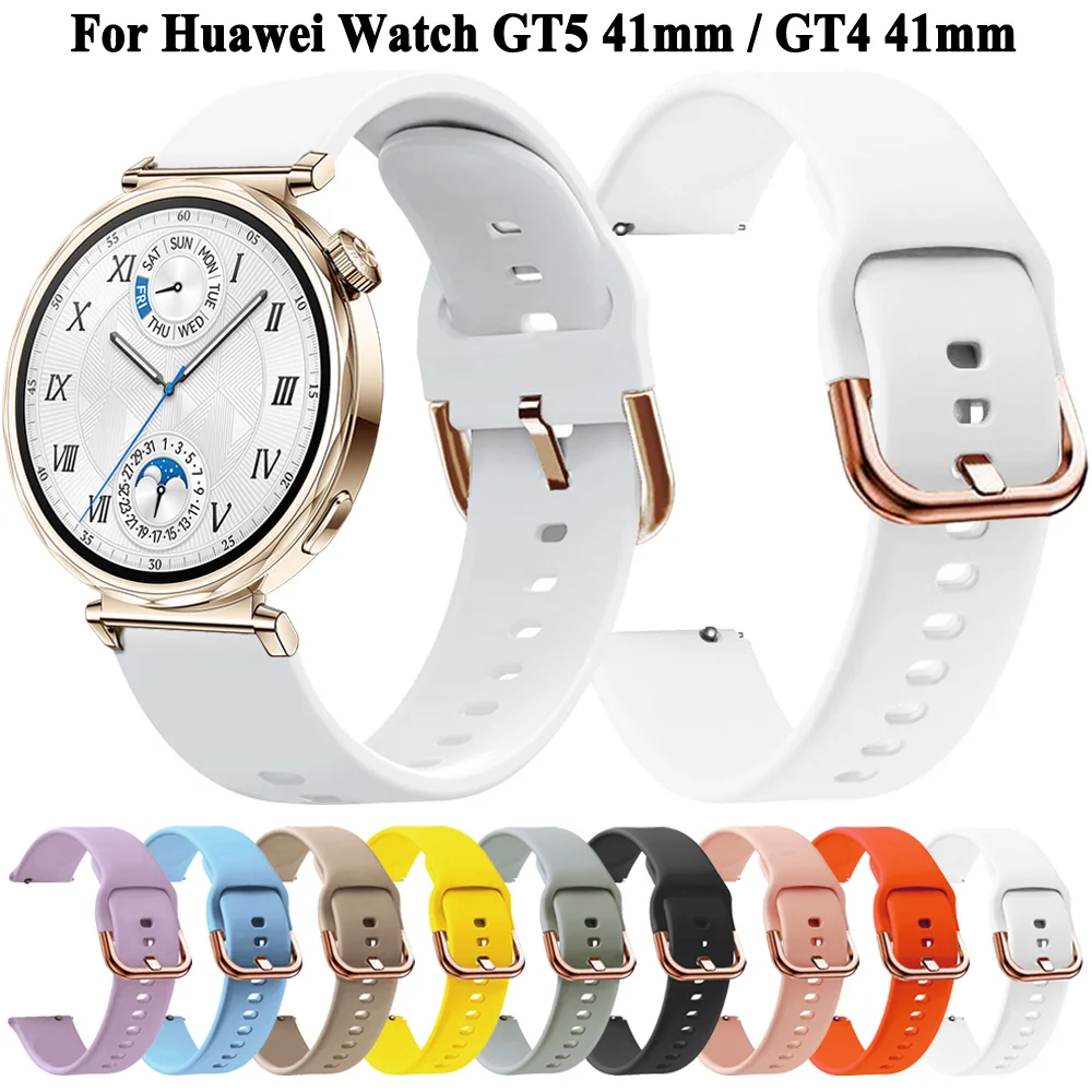 Para Huawei Watch GT5 41mm y GT4 41mm Correa pulsera de silicona para mujer pulseras para Huawei Watch GT 5 41mm, GT 4 41mm correas de reloj