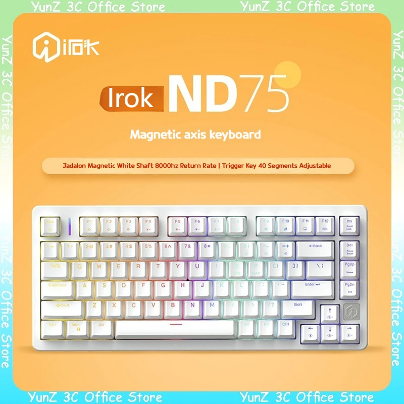 

Irok ND75 wired esports magnetic axis keyboard 8k return rate rt0.01 quick trigger 81 key gaming keyboard Valorant csgo