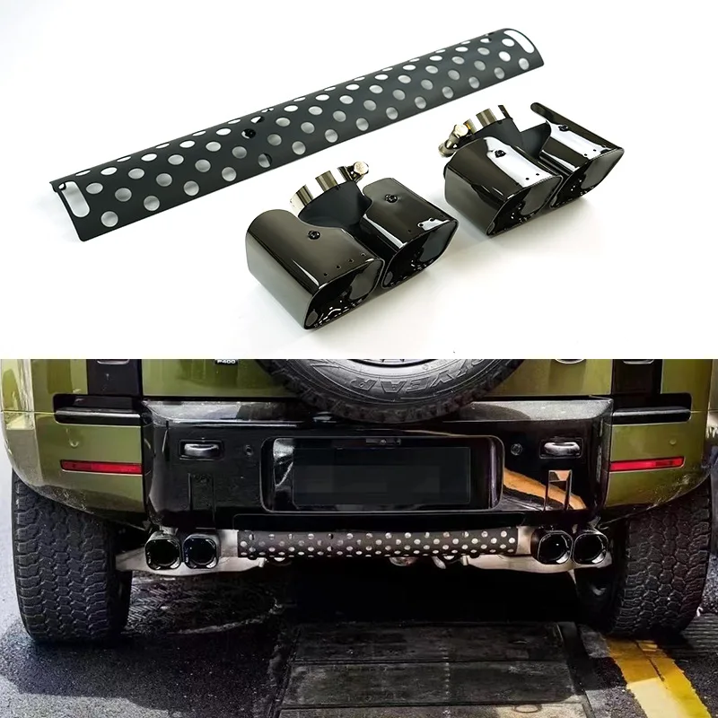 

New High Performance Double Outlet Carbon Fiber Exhaust Tip Dual Outlet Tailpip Carbon Fiber Tip for Defender Dual Tailpipe