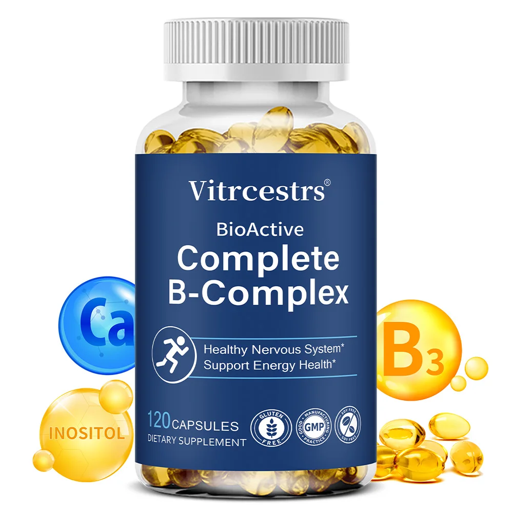 

Vitamin B Complex Supplement (B1, B2, B3, B5, B6, B12) – Energy & Immune Support, Stress Relief, Brain & Nervous System Health
