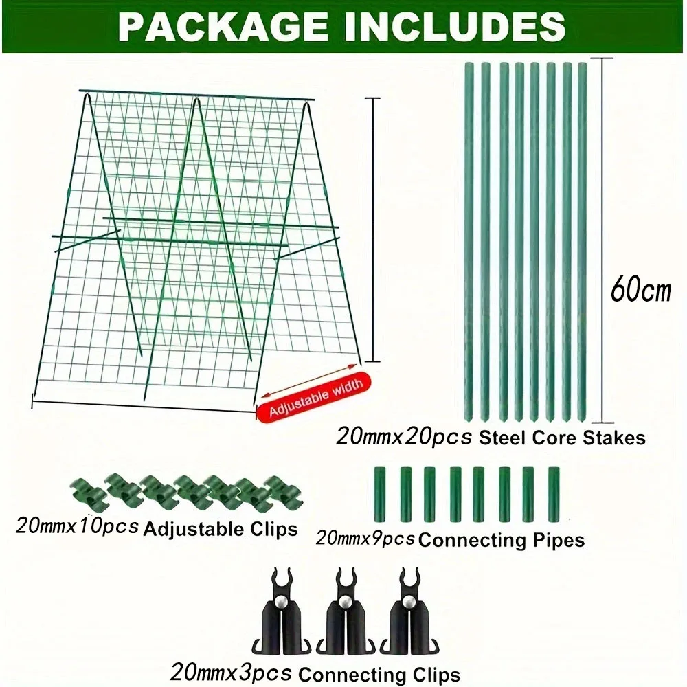 2cmx60cm Foldable Portable Rustproof Vine Cucumber Trellis for Climbing Plants Home Garden Outdoor Use H0983B