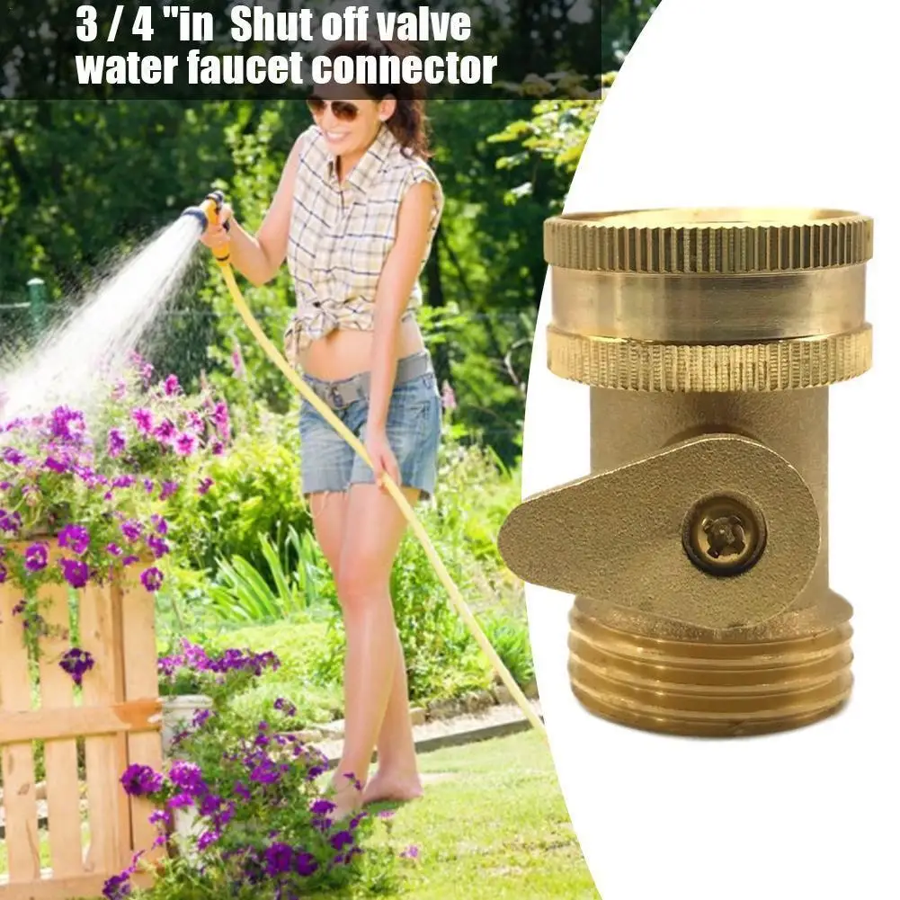 

Garden Hose Shutoff Valve Brass Water Hose Faucet Connector Switch Shut-off Valve 3/4Inch Hose Fitting