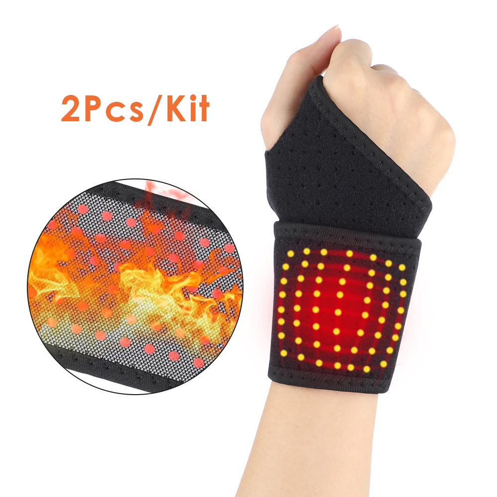 

1pair Self-Heating Wristbands Magnetic Therapy Support Pack Heated Hand Warmers Compression Wristbands Sterilisation Band