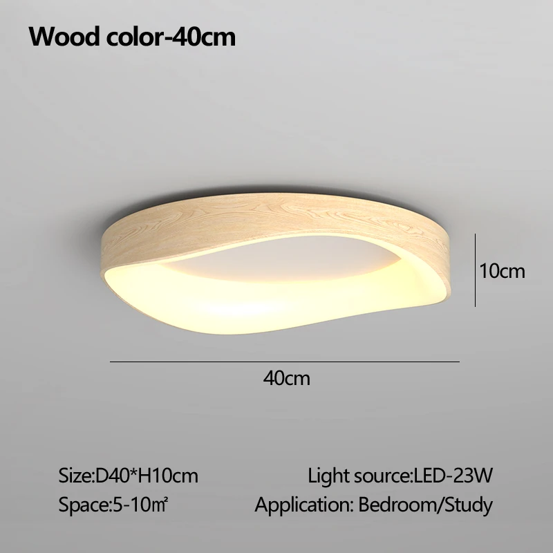 Nordic Wood Plafond Licht Ronde Log Walnoot Remote Home Armatuur Geleid Voor Studie Woonkamer Hal Slaapkamerdecoratie Verlichting