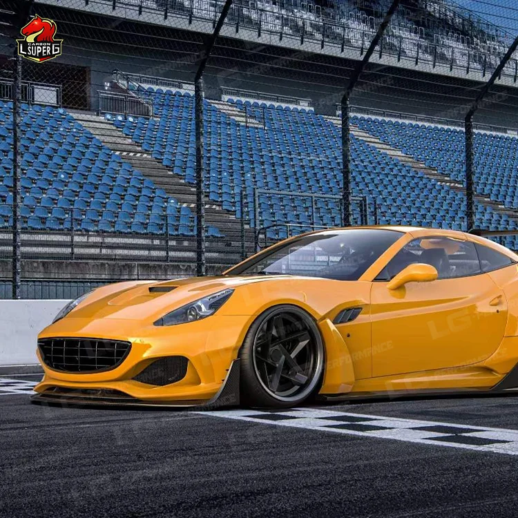 Preço de fábrica para ferrari califórnia atualização para sd estilo largo kit corpo largo fibra carbono seco com difusores traseiros labio dianteiro