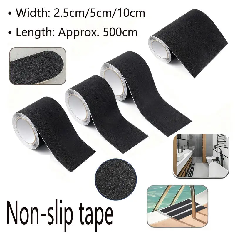 Adhesive Anti Slip Tape,2.5/5/10cm Safety Grip Stair Treads for Outdoor Steps,Floor Traction Strips for Elderly,NonSlip Stickers