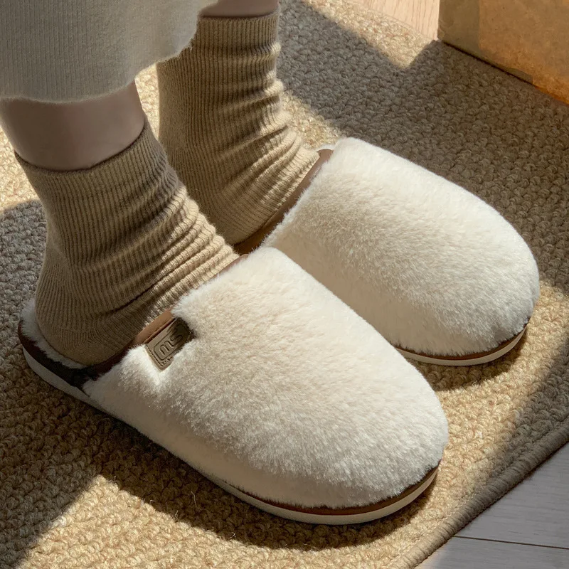 Crestar Women Warm Fuzzy Slippers Winter New Plush Indoor Flat Slides Comfy Soft Sole Fur Men Shoes Fluffy House Cotton Slippers - view 5