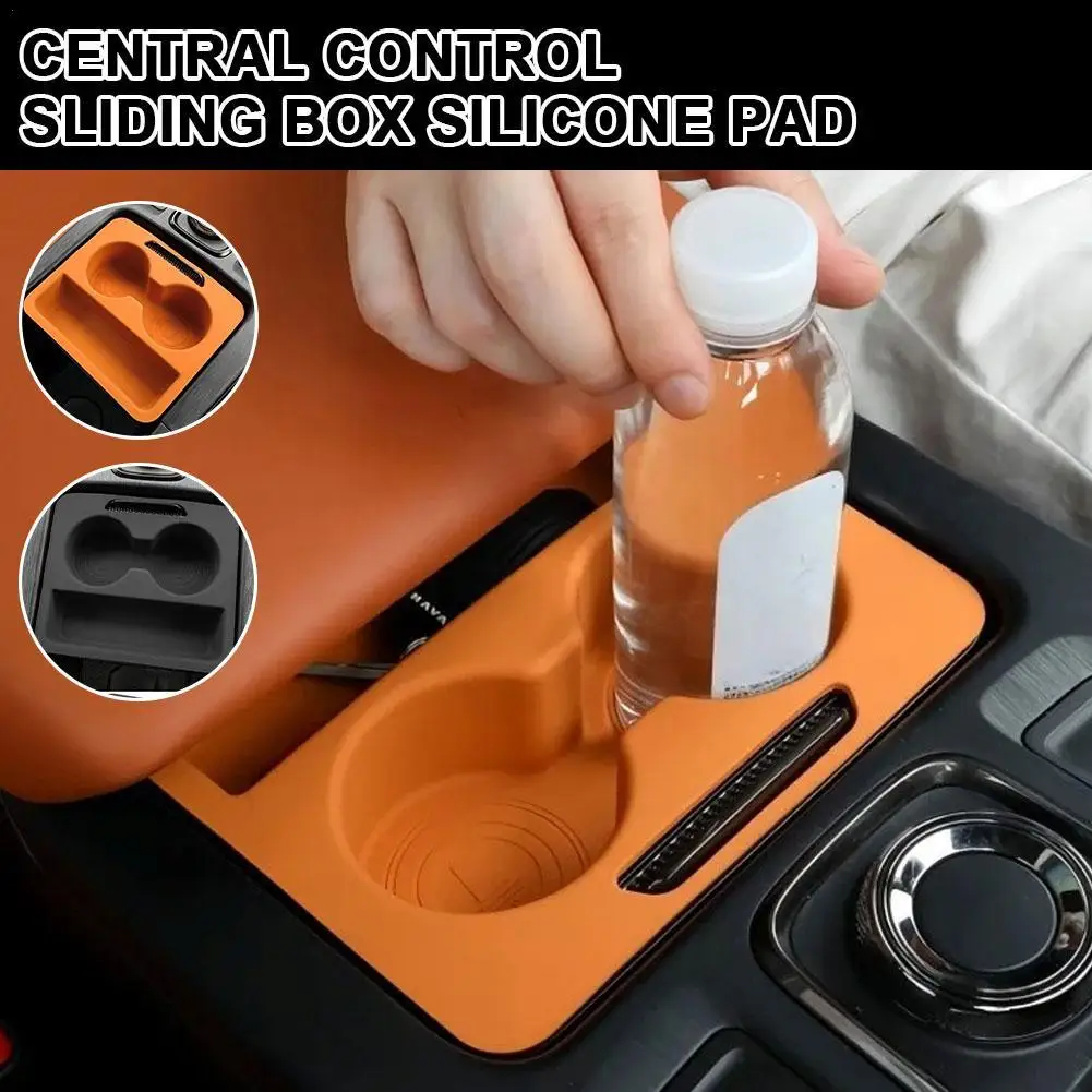 

For Haval H9 2024-2025 Central Control Push-pull Box Silicone Non-slip Pad Dust-Proof Waterproof Silicone Pad With Cup Holder