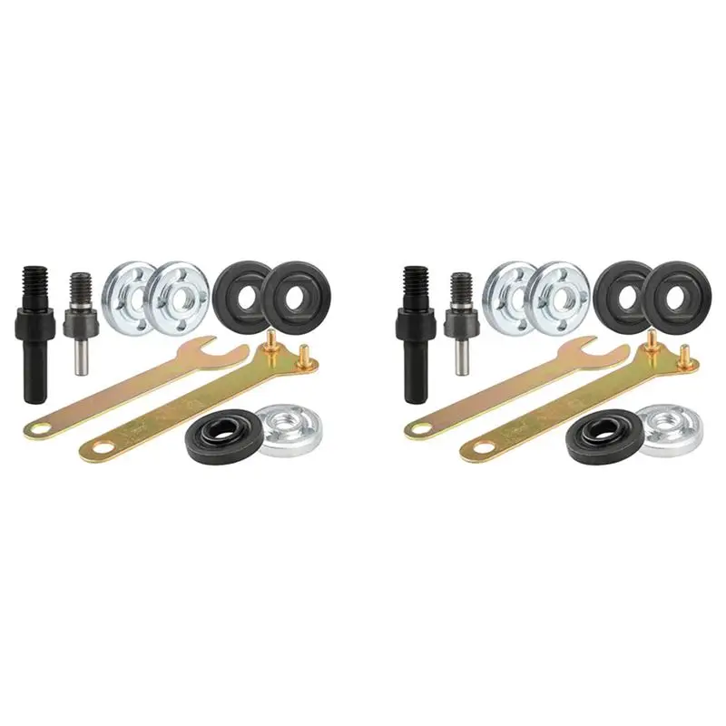 

AB42-2X Drill Angle Grinder Adapter With Flange Nut Parts Set,6Set Replacement Grinder Flange Nuts And Wrench Conversion Tool