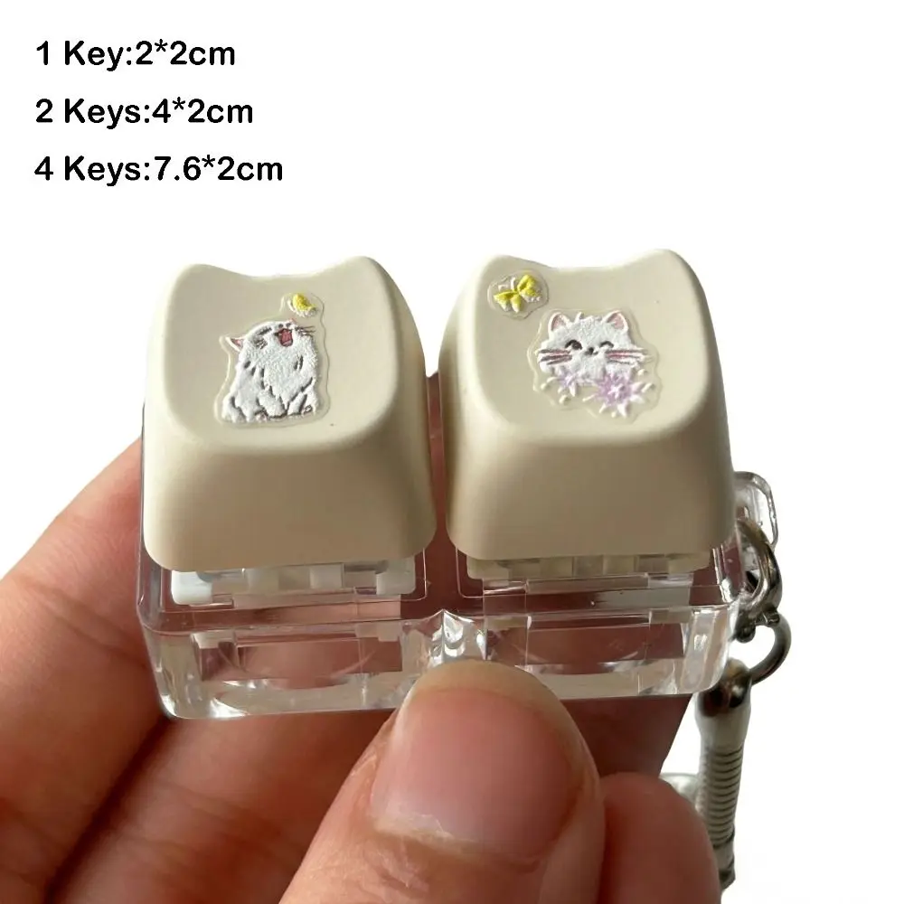 พวงกุญแจคีย์บอร์ด 1/2/4 ปุ่ม รูปแมวน้อย คลายเครียด ปุ่มกดเล่น ผ่อนคลายเวลา ของเล่น DIY สำหรับเด็กและผู้ใหญ่