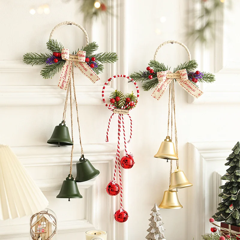 

1Pcs Christmas creative holiday atmosphere arrangement Christmas tree decorations bells window display door hanging ornaments