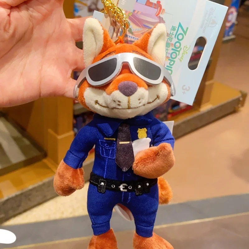حقيقية ديزني Zootopia ضابط الشرطة النظارات الشمسية جودي ونيك فينيك قلادة دمية على ظهره حقيبة كتب المفاتيح قلادة هدية لعبة