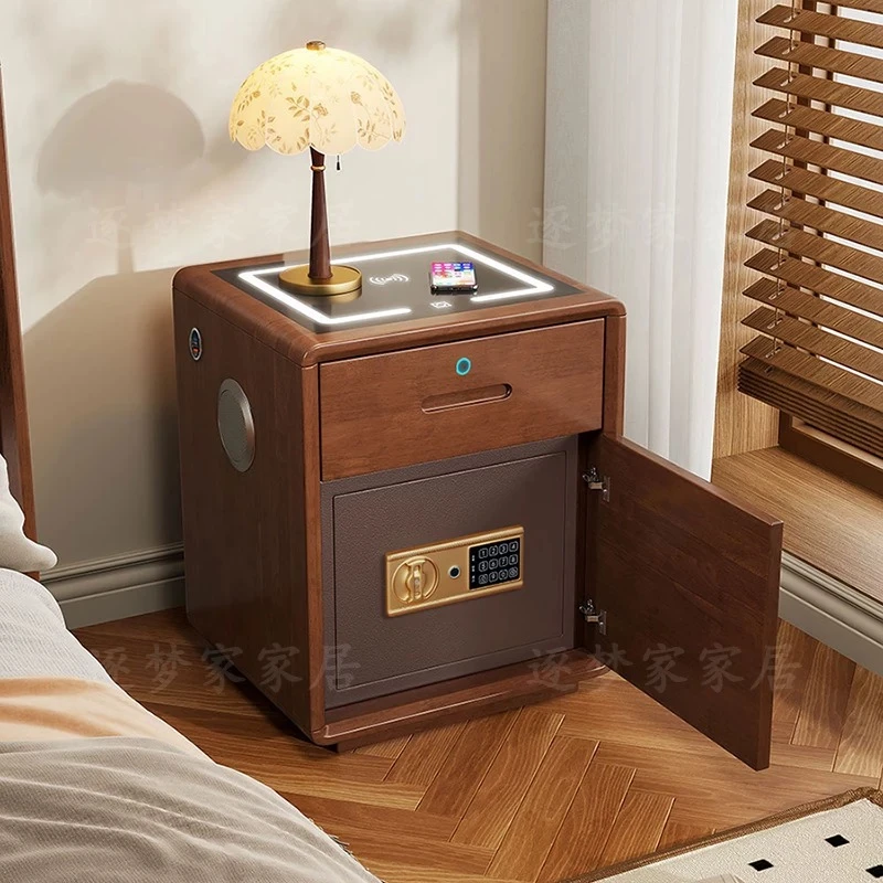 Bluetooth Charging Night Stands Retro Wood Office Master Bedside Table Shelf Secret Muebles Para Dormitorio Furniture Home