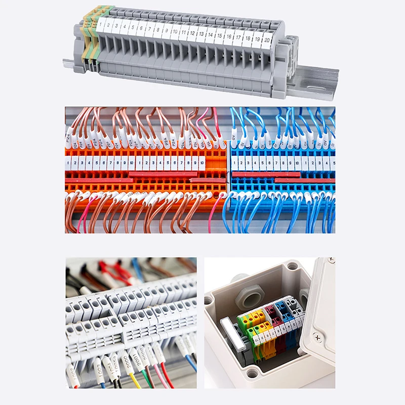 

DIN Rail Terminal Blocks Through Terminal UK 2.5 Rail Terminal Blocks Kit For Automation Projects Garage DIY Projects