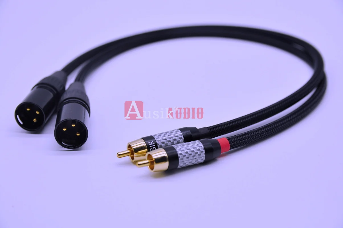 1Pair HIFI RCA To Male XLR Canare Audio Cable / 0.2m 0.3m 0.5m 1m 1.5m 2m 3m 5m / AUSIK AS008
