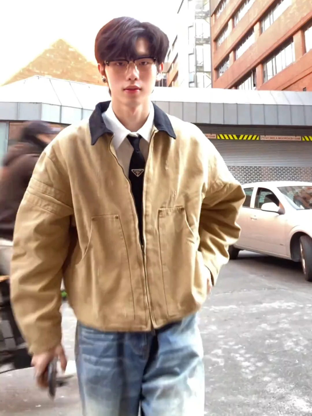 

Мужская винтажная рабочая куртка-бомбер цвета хаки в стиле Детройт, прямого кроя, молодежная, с длинными рукавами