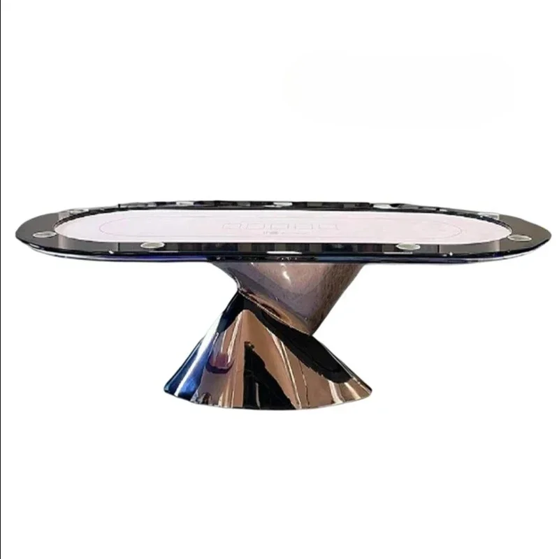 A High-end poker table chess room Texas oval playing cards special light luxury villa entertainment chip table