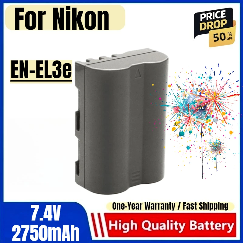 

EN-EL3e Battery 7.4V 2750mAh Rechargeable Batteries and Chargers for Nikon SLR Camera Batteries Charger Battery