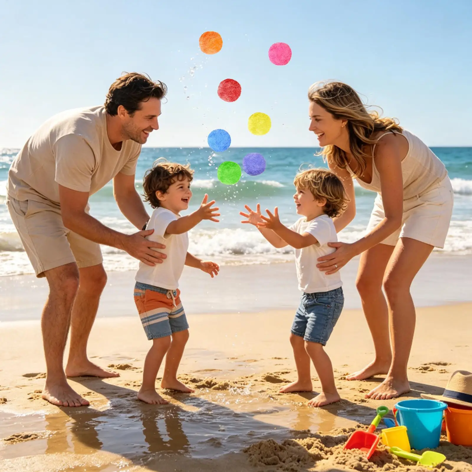 Water Splash Balls 100 Pieces Reusable Interactive Absorbent Game Splash Bombs For Boy Girl Teens Family Bath Lawn Beach Party