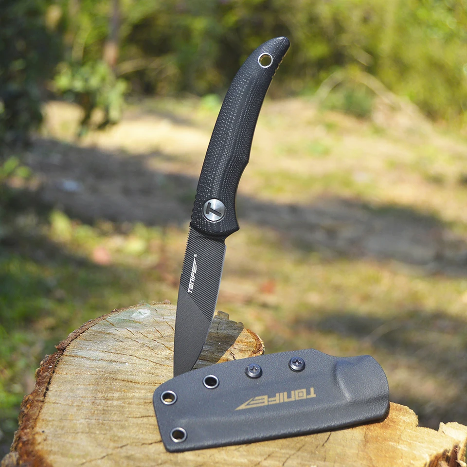 

TONIFE маленький тактический нож с фиксированным лезвием, карманный прямой нож для большого пальца, ожерелье для выживания, охоты, кемпинга, ножи, инструмент EDC