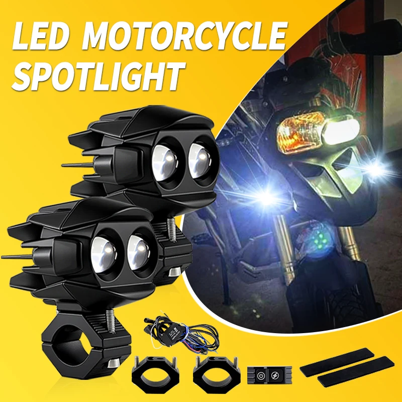 

1Set Universal LED Driving Lamp Moto Auxiliary Headlights For BMW F650GS F700GS F800GS 1200HGS F650/F700/F800 GS Hi/Lo Beam 80W