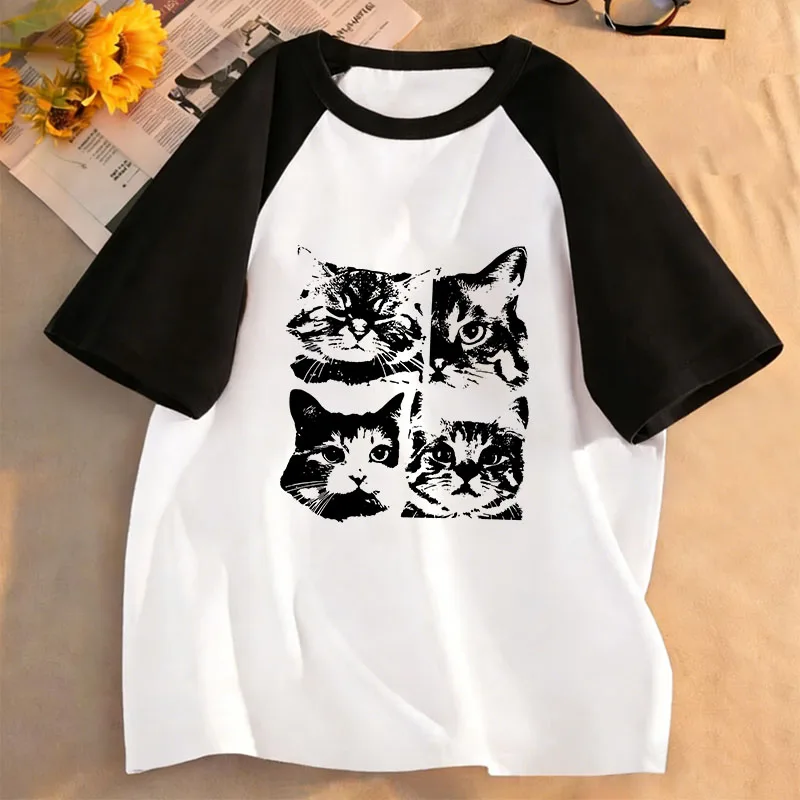 Vintage Gothic Cat Lustige T-Shirts Kurzarm Kinder T-Shirt Jungen Mädchen Sommer Frühling Casual Top T-Shirt