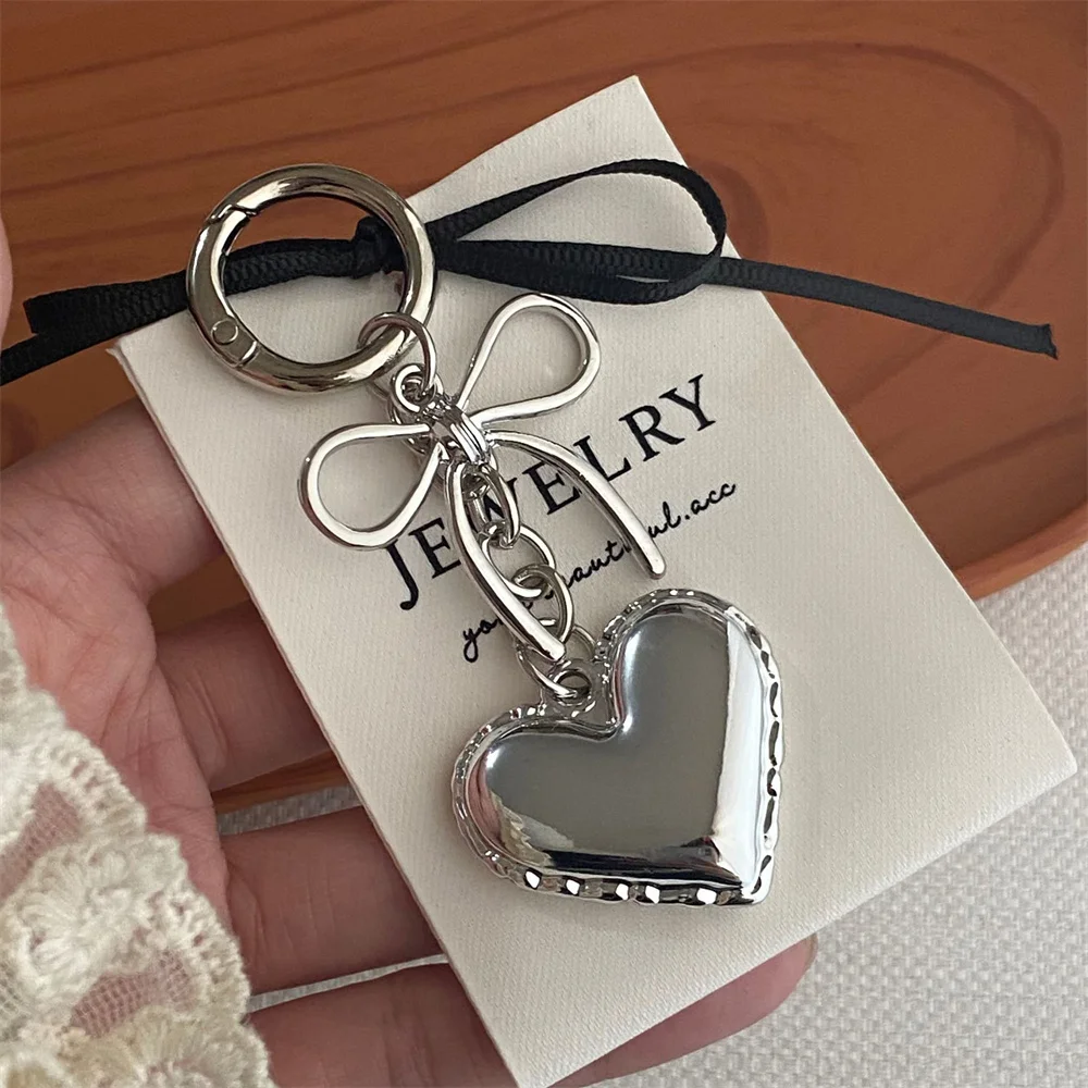 

Cute Bow Love Heart Keychain Charm Car Key Chain Holder Keyring Bag Backpack Pendant Valentine'S Day Gifts Jewelry Accessories