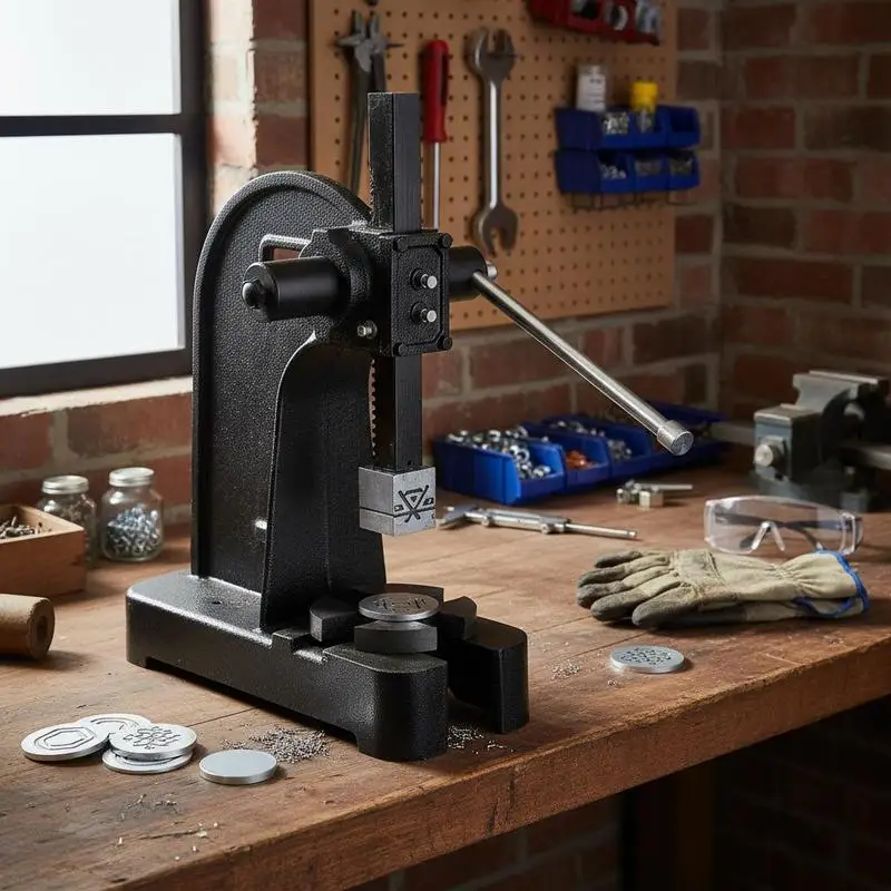 

Manual Desktop Lever Press 3 Ton For Stamping Bending Stretching Cast Iron Heavy-duty Construction 12.2" Maximum Height Precision Hand Tool Machine