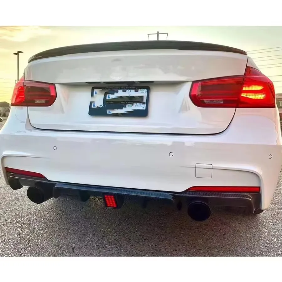 For BMW 3 series F30 F35 2012-2019 Carbon Fiber Diffuser Car Rear Bumper Diffuser Rear Splitters Spoiler Back lip body kit