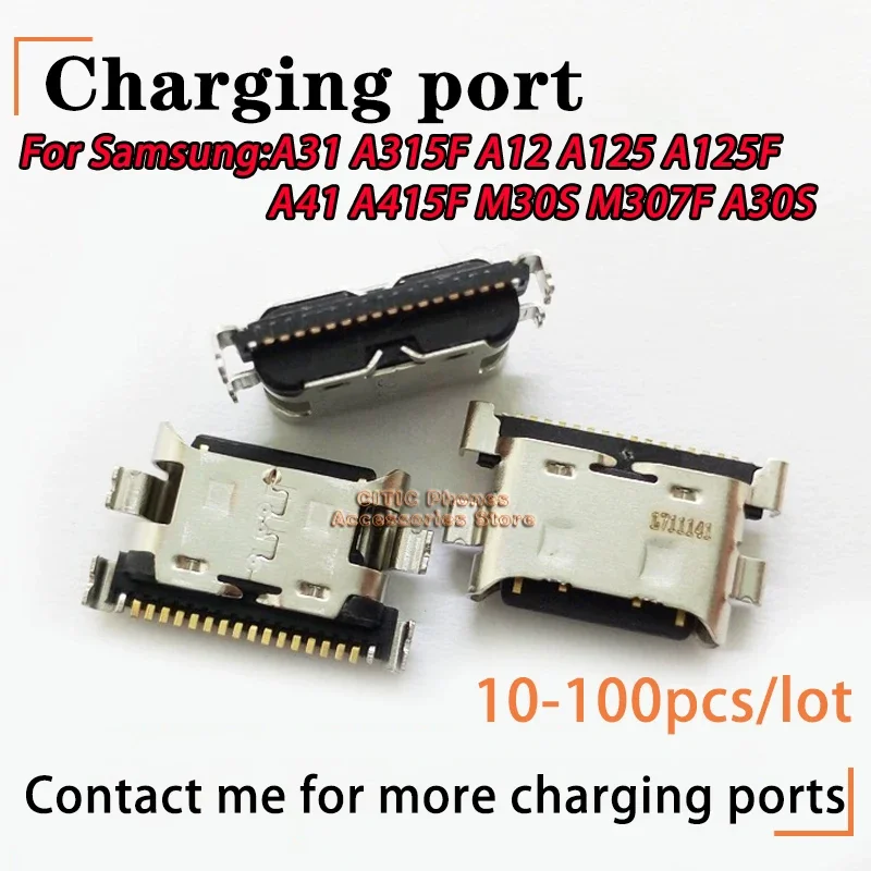 10-100PCS 18pin For Samsung A31 A315F A12 A125 A125F A41 A415F M30S M307F A30S USB Charging Port Jack Socket Charger Connector