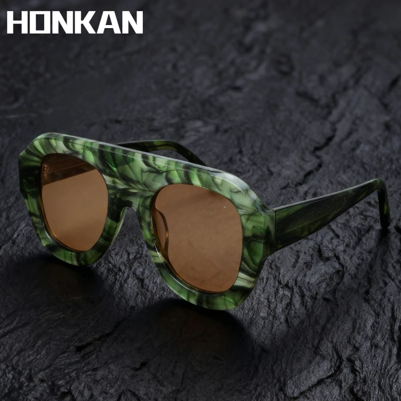 

Brand Designer Thick Large Frame Acetate Sunglasses Woman Square Trend Eyewear Women Fashion Summer Eyeglasses UV400 Protection