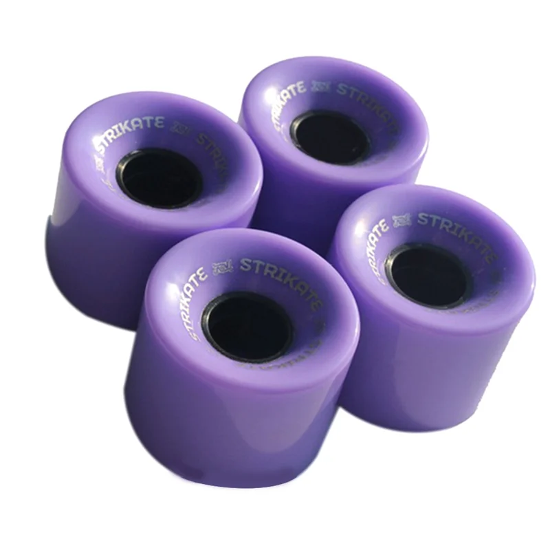 STRIKATE 4Pcs 60X45mm Cruiser Skateboard Wheels PU Wheels Long Board Cruiser Wheels, Purple