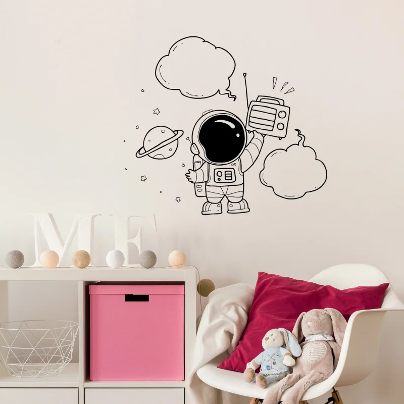 

Aerospace Astronaut Background Sticker Decoration for Home Room Children's Wall Decoration Self-Adhesive Removable