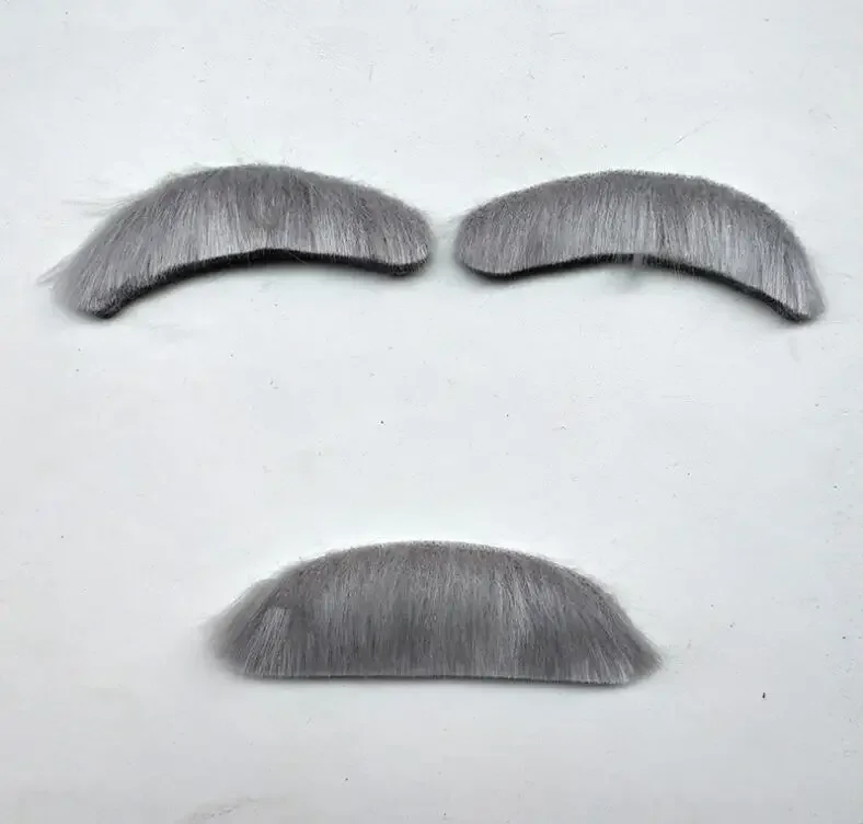 ชุดวิกผมผู้สูงอายุ 6 ชิ้น สำหรับ 100 วันของชีวิต วิกผมคุณปู่ อุปกรณ์เสริมชุดแฟนซี วิกผมสั้นสีเทาเงิน สำหรับงานปาร์ตี้ฮาโลวีน