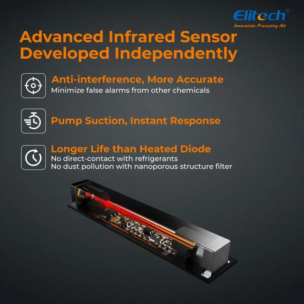 HVAC Tools Refrigerant Infrared Leak Detector Elitech Ild200 For Air Conditioning And Automotive Repair