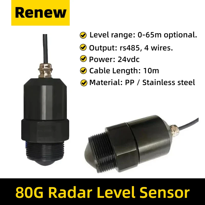 

RS485 Radar level Sensor Probe 0-65M Stainless steel explosion-proof level gauge IP68 radar level Transmitter