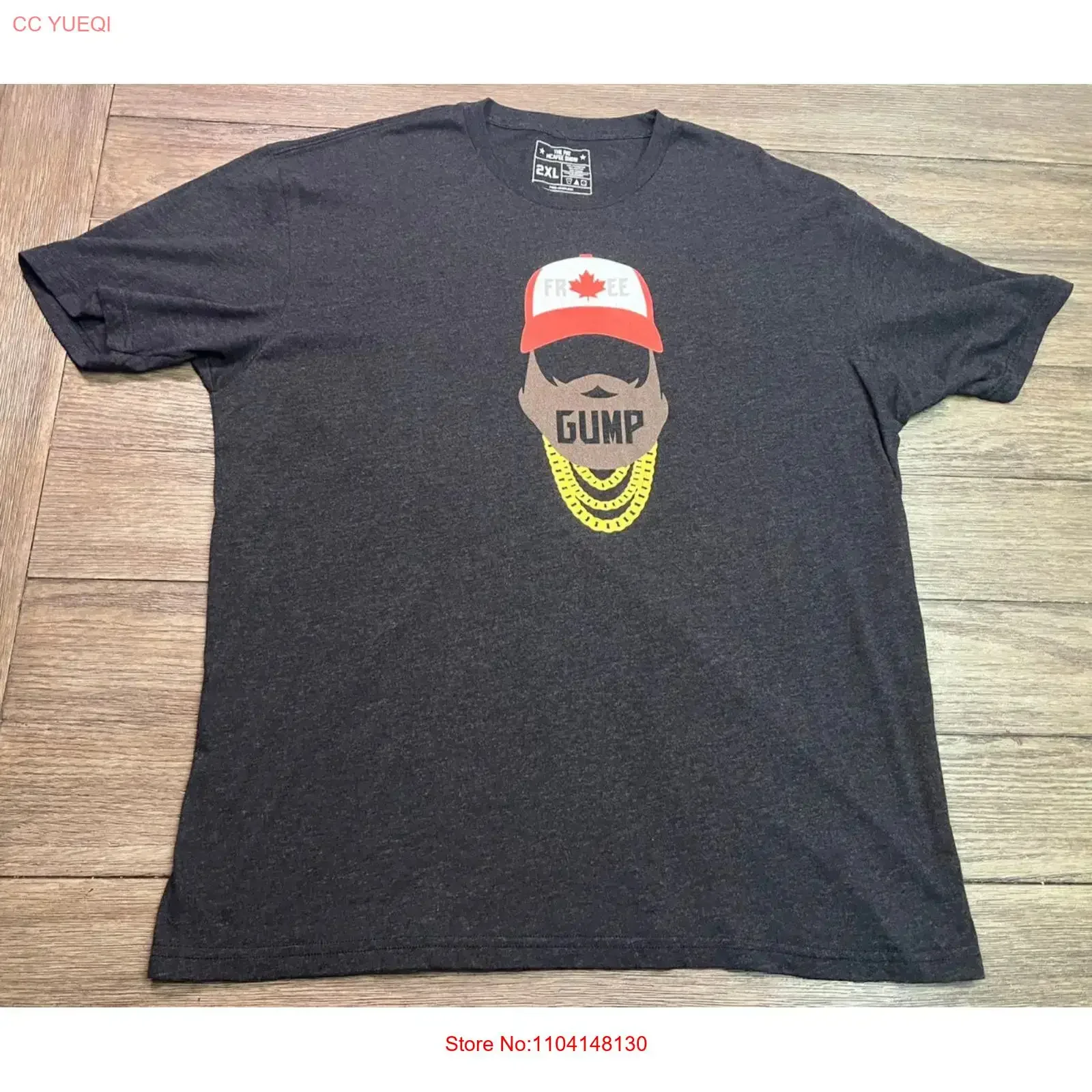 Pat McAfee Show Free Gump  Gray T shirt Size 2XL vintage Washed Top For Everyday Wear Versatile Slightly fashion Soft