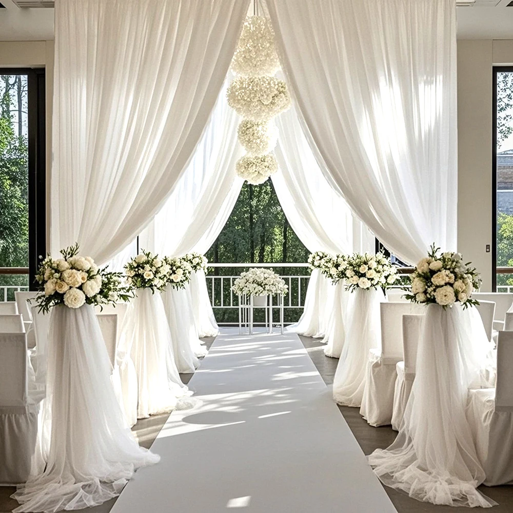 Shaman Wedding Mesh Outdoor Wedding Party Scene Decoration Background Wedding Arches Curtain Mesh