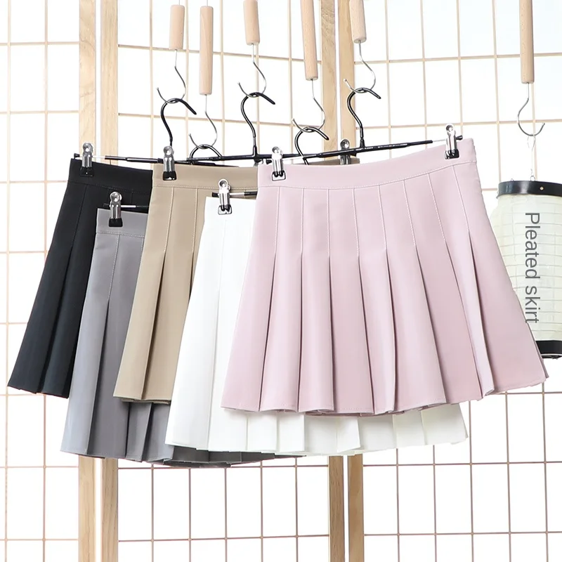 Women's Summer Skirt 2024 School Uniform Clothes Green Preppy Girls Chic And Elegant Pink Female A Line Mini High Waist Skirt