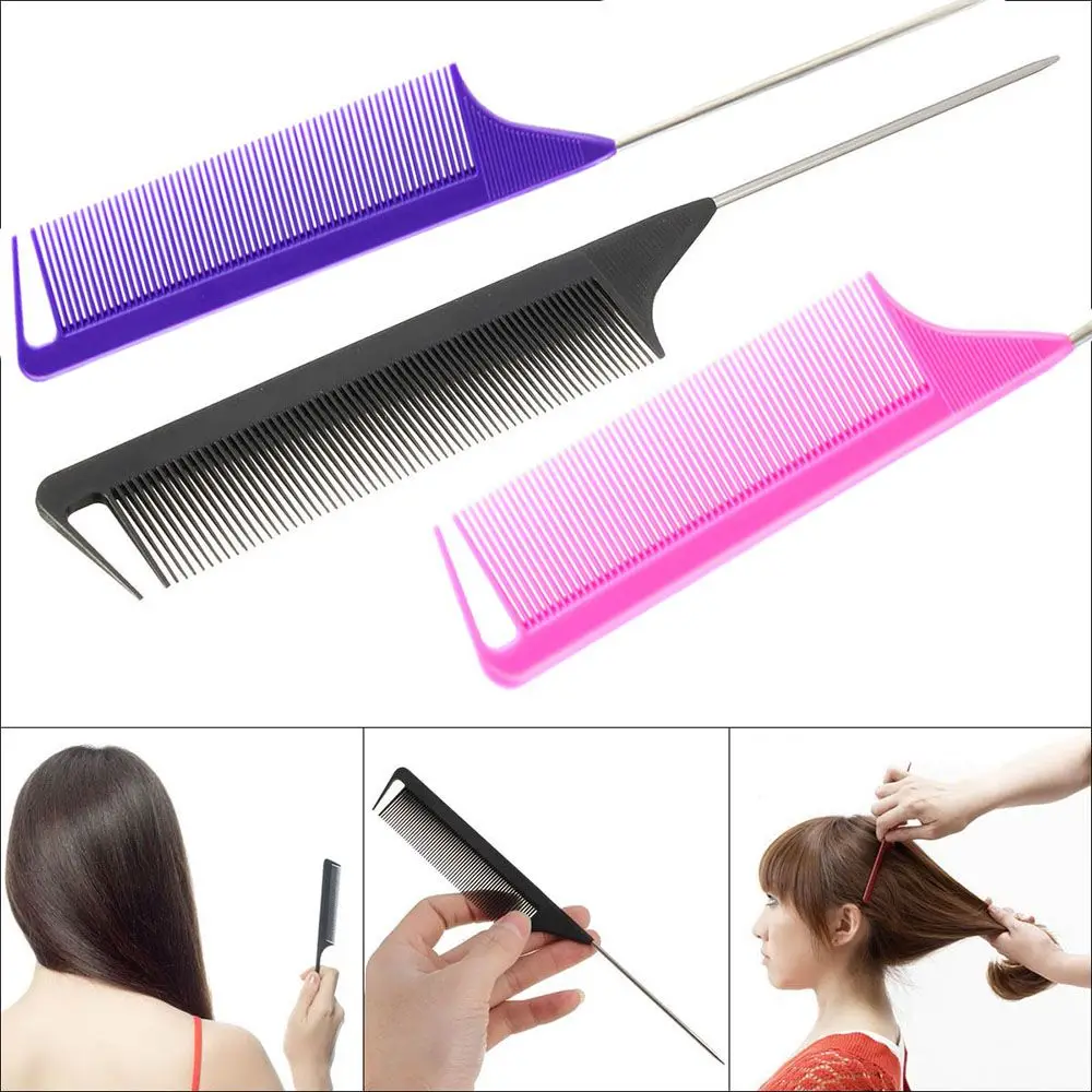 

Portable Anti-static Hairdressing Straight Styling Tool Hair Tail Comb Hair Brush Pin Tail Combs