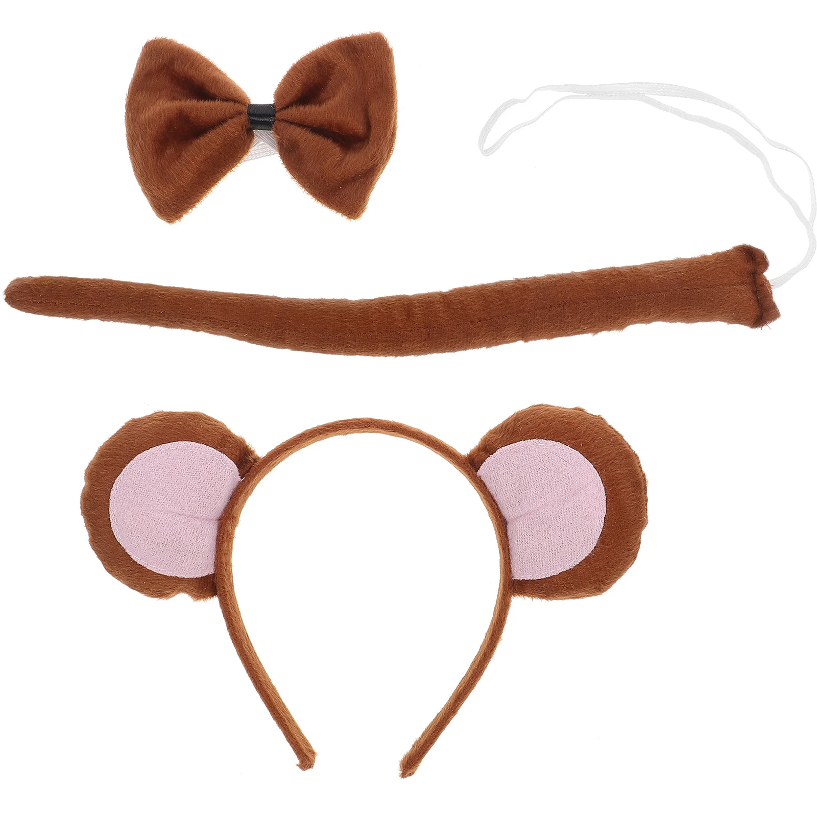 

Monkey Ears Headband Accessory Costume Animal Hairband Inflatable Ties Bowtie for Boys Halloween Prop Hat