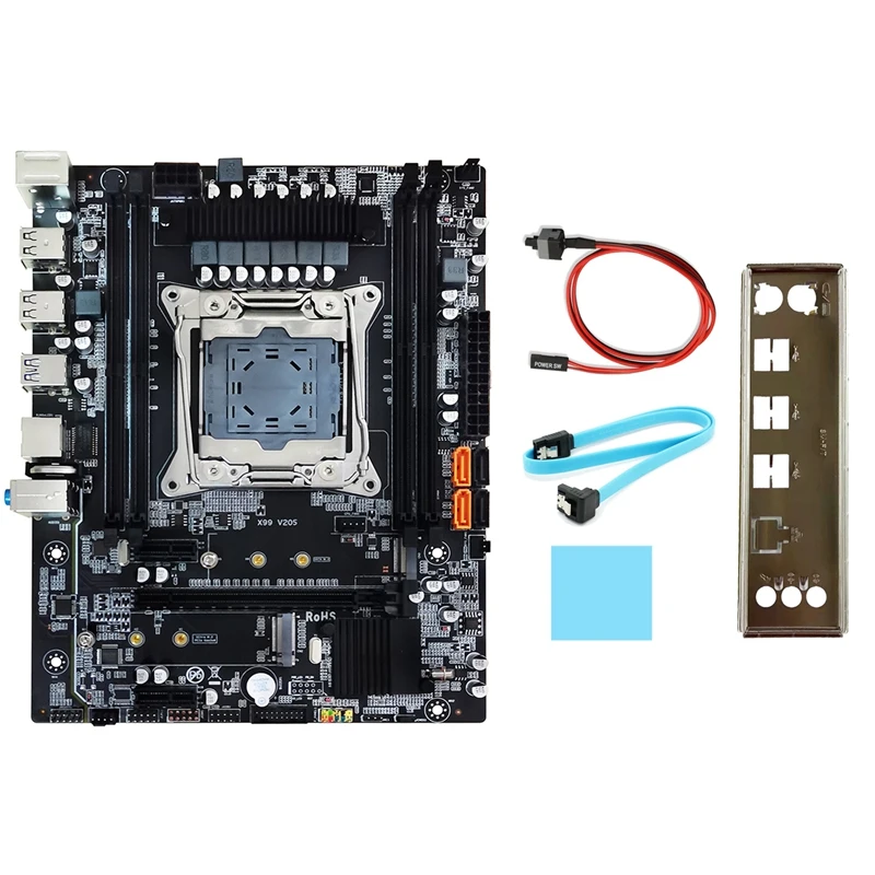 Imagem -04 - Placa-mãe X99 com Almofada Térmica Cabo Sata Cabo do Interruptor Defletor Lga20113 Suporte Ddr4 4x32g E52678 v3 e5 e5 2676 Cpu v3