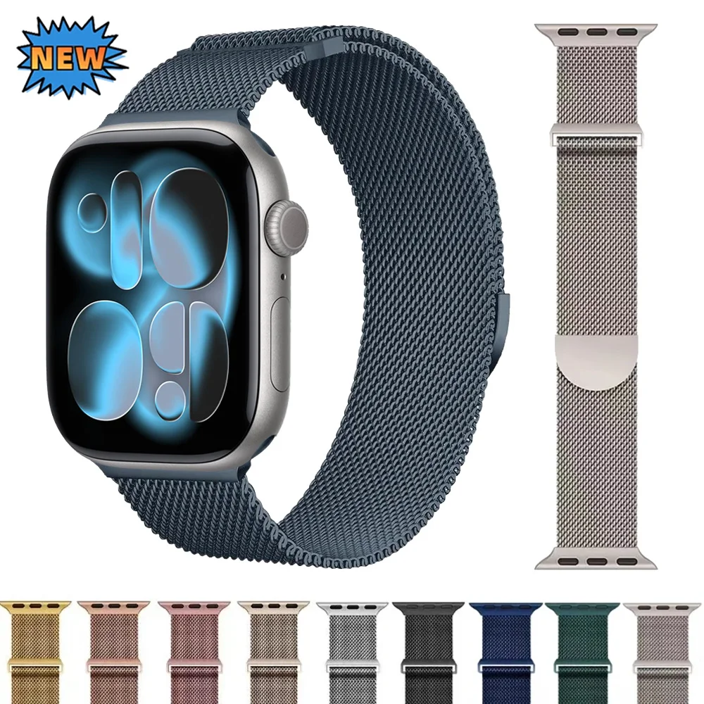 Magnetisches Milanese Loop Armband für Apple Watch Ultra 3 2 1 49mm 11 10 9 8 7 46mm 42mm 45mm 41mm Metallarmband iWatch 6 5 SE 44mm 40mm