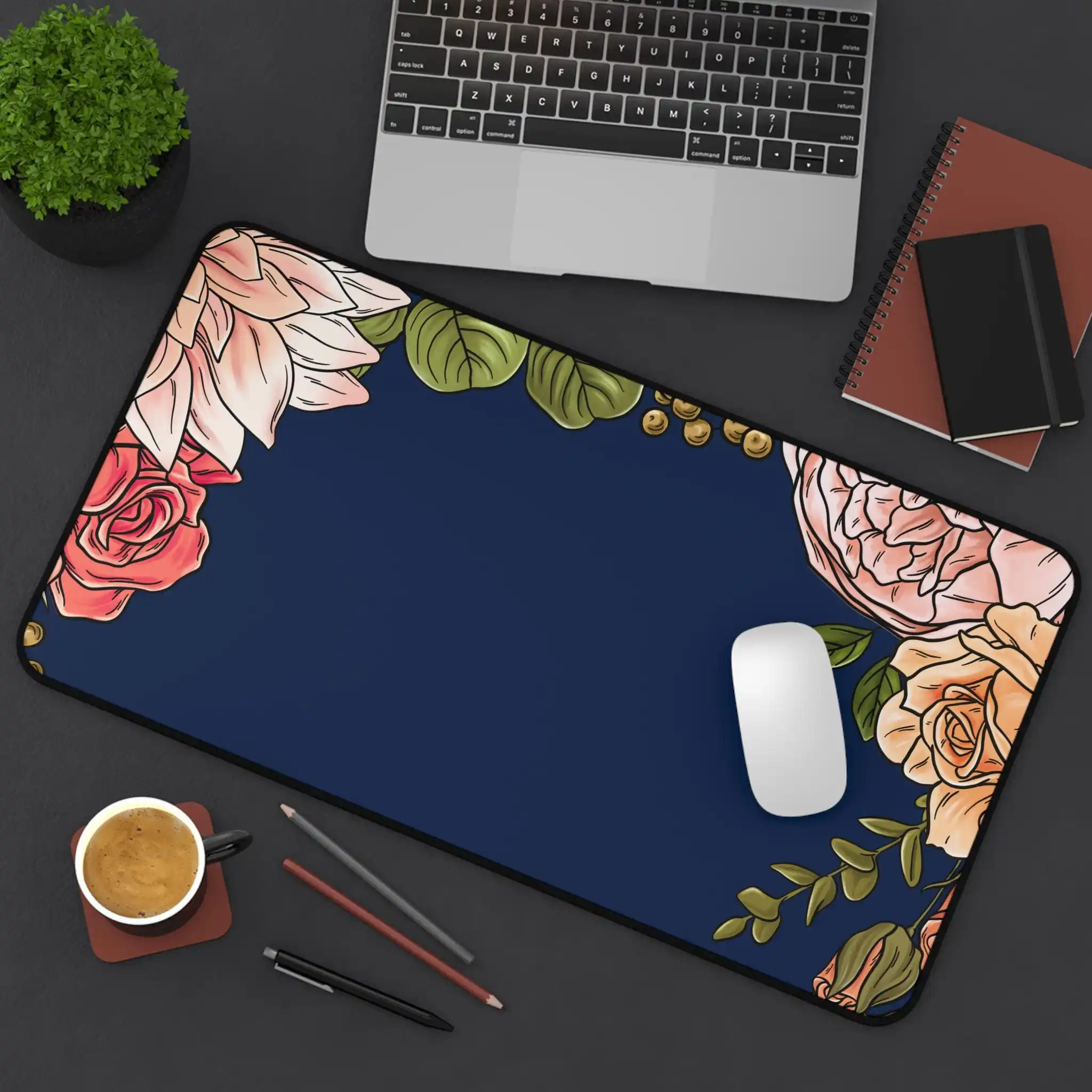 

Floral Pattern Desk Mats, Beautiful Office Decorative Gift, A Gift for Her, Anime Deskmat, Cute Mouse Pads Kawaii Desk Pad