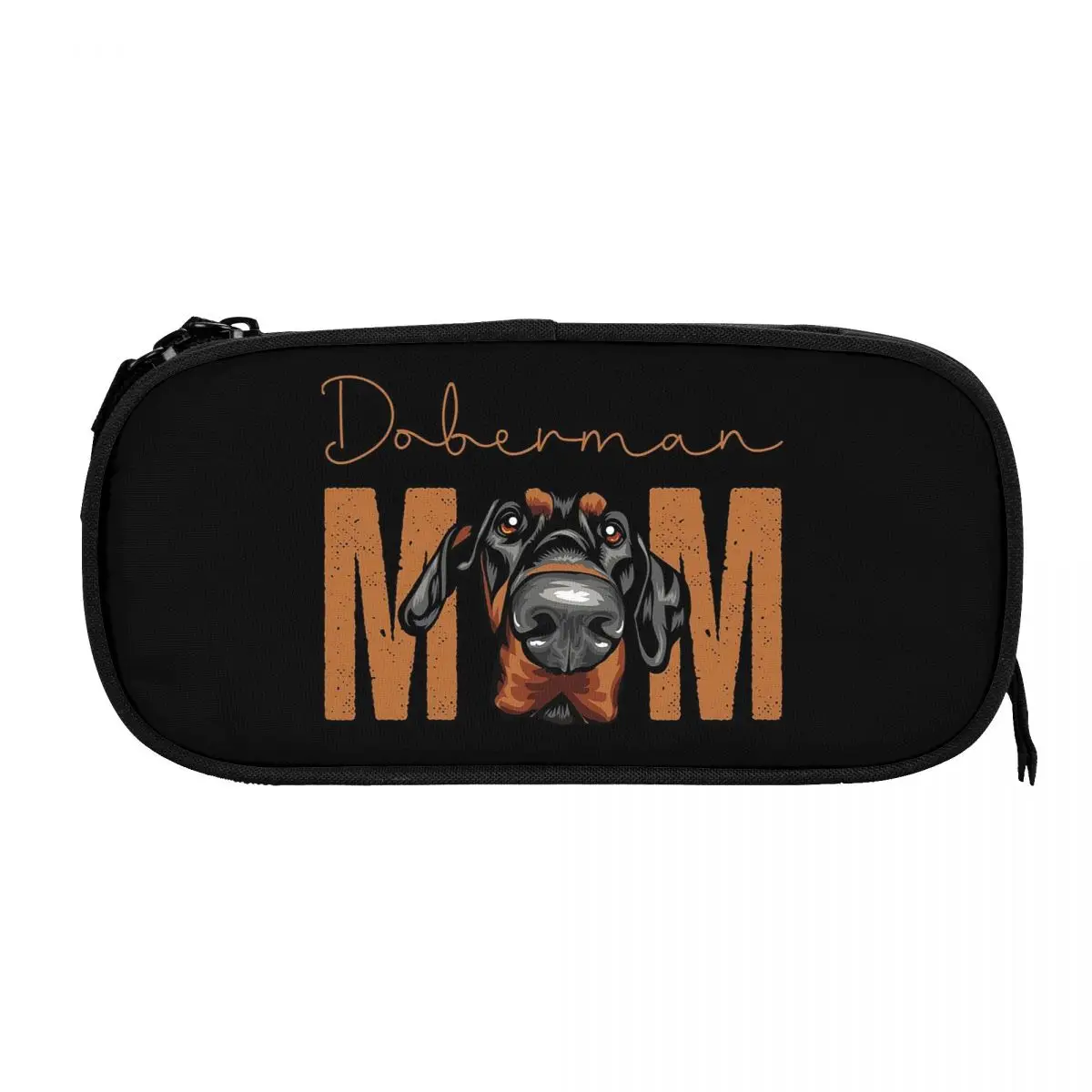 Doberman Mom Dog Astucci per matite per regali per studenti Astuccio per penne Astuccio per matite di grande capacità Portapenne