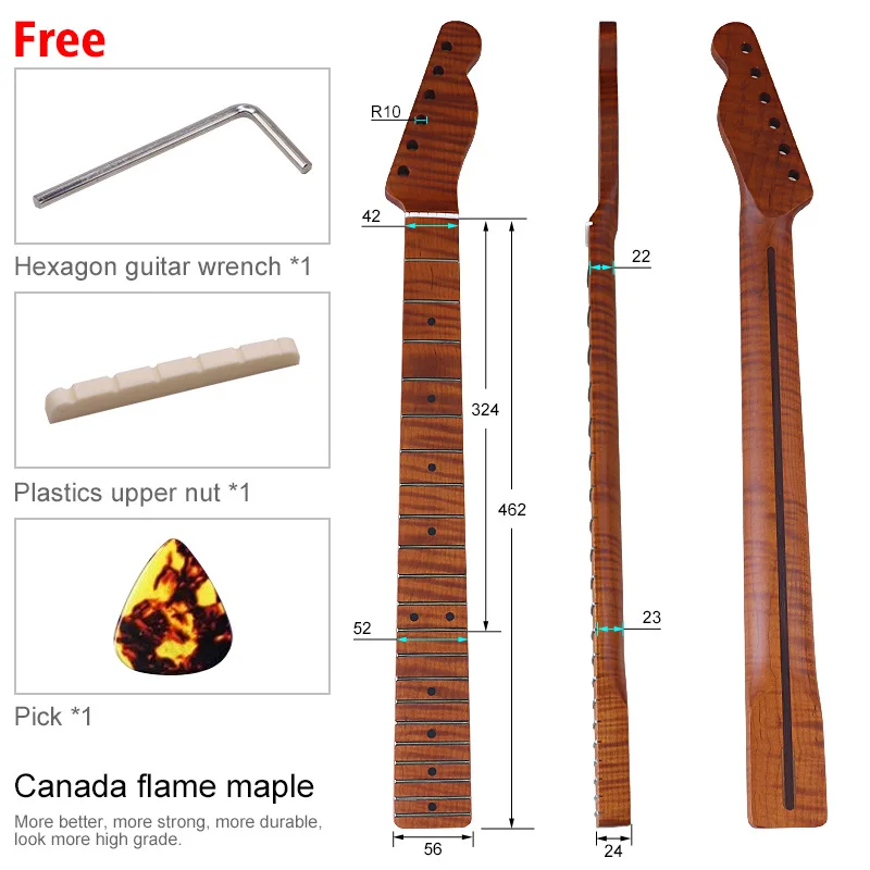 21 products Tiger print Canadian baked maple electric guitar handle matte guitar DIY guitar neck accessories