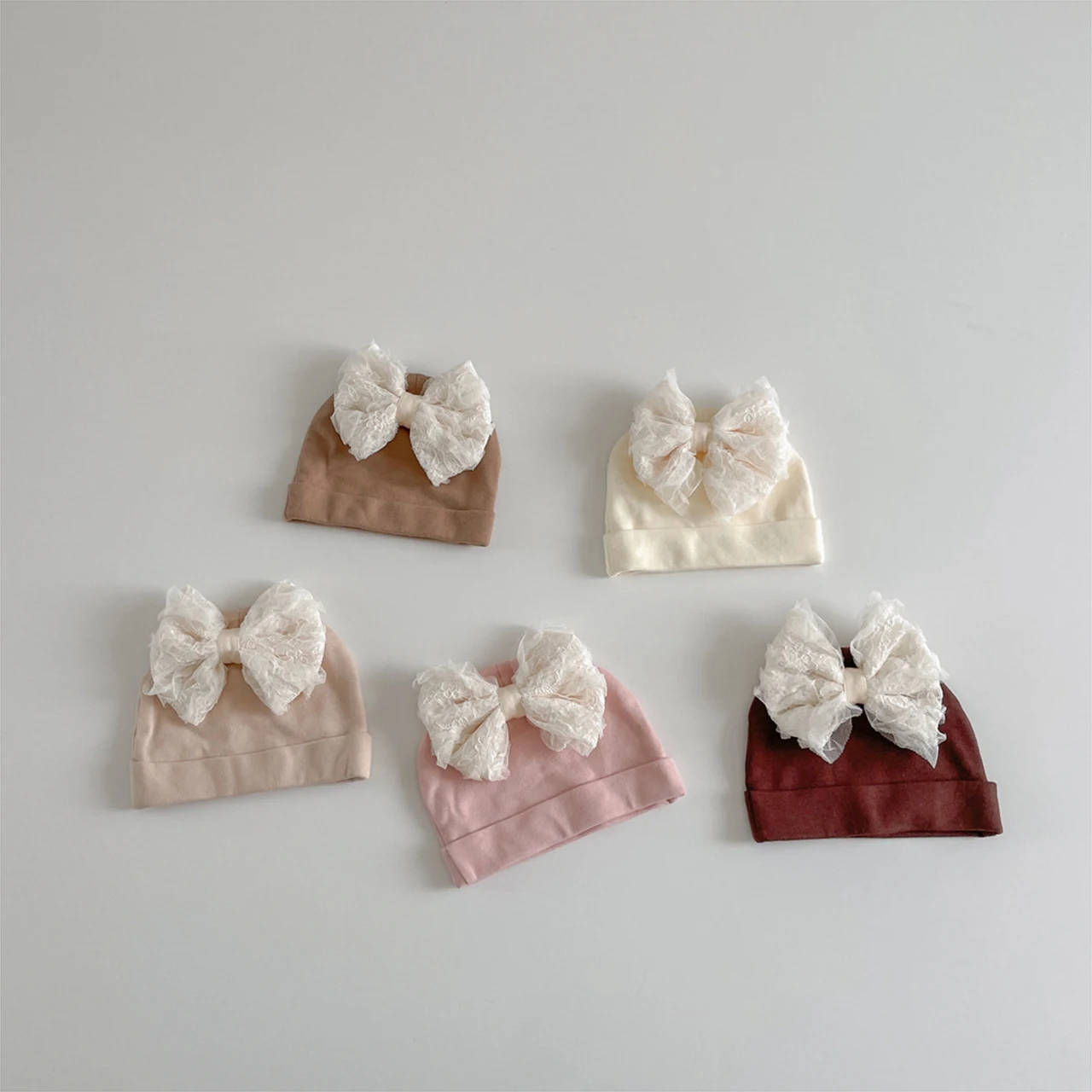หมวกเด็กอ่อนผ้าลูกไม้สีขาวประด - Baby Hat Beanie บทวิจารณ์และราคา