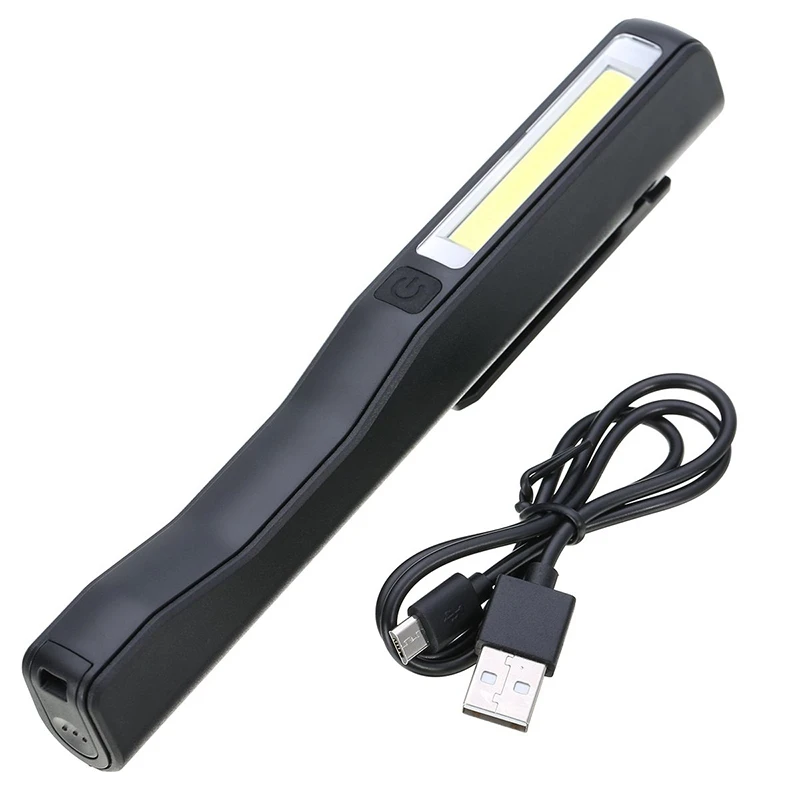 Luz LED COB portátil recargable, lámpara de inspección de trabajo para acampar, antorcha de mano magnética para el hogar, taller, automóvil y Camping