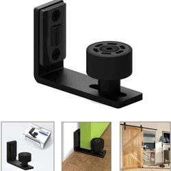 LWZH Adjustable Sliding Floor Guide Rail Stopper Black Wall Door Bottom Guide For For Sliding Barn Door Rail Accessories